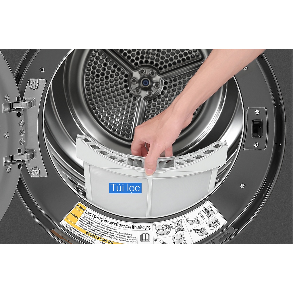 Máy sấy bơm nhiệt LG Inverter 10.5 kg DVHP50B
