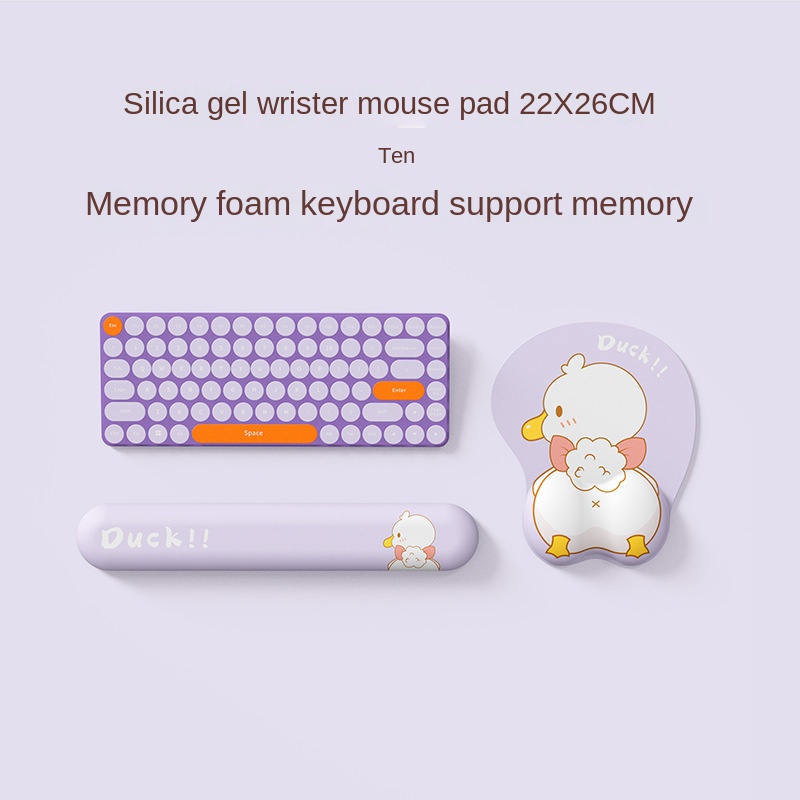 Miếng Lót Chuột Và Bàn Phím Bằng Silicon Hình Chú Vịt 3d Dễ Thương