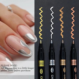Ur sugar kim loại bạc vàng sơn móng tay bút pháp gương móng tay vẽ bút cho thiết kế graffiti tranh bút chì dòng dụng cụ làm móng tay