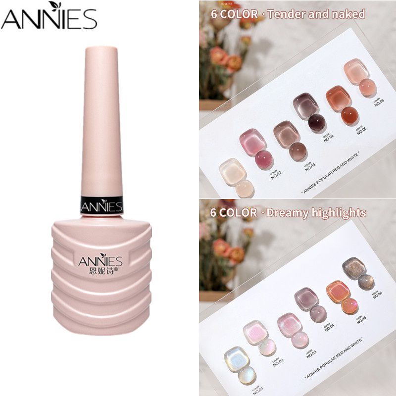 Sơn Móng Tay Lọ Nước Sơn Móng Tay Gel UV Annies 6 Màu/1 Bộ Keo Sơn Móng Tay Liệu Pháp Ánh Sáng Ngâm Gel Uv Bán Vĩnh Viễn Sơn Móng Nghệ Thuật