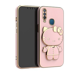 Ốp điện thoại KOOSUK có gương trang điểm họa tiết mèo Hello Kitty cho VIVO Y17 Y15 Y12 Y19 Y95 Y93 U10 U3
