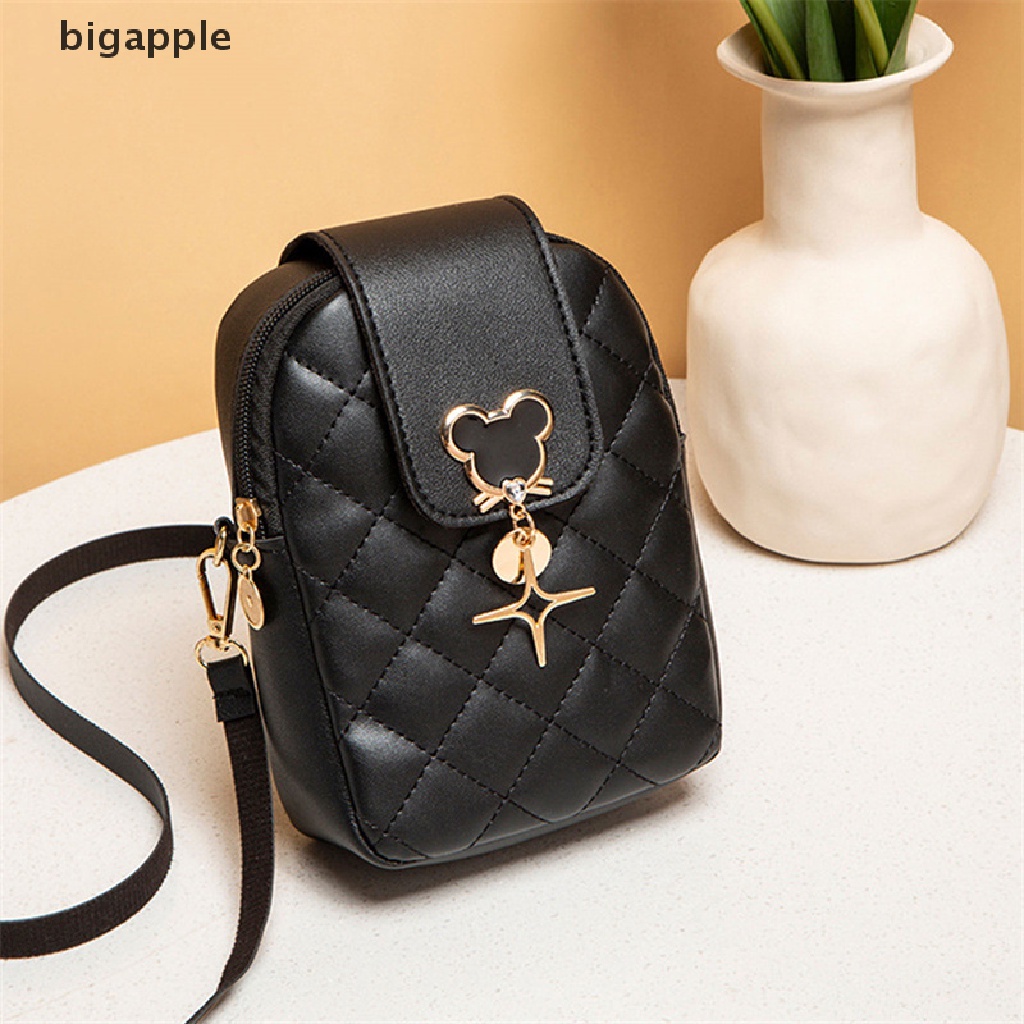 Túi Đeo Chéo Đựng Điện Thoại Họa Tiết Thêu Kim Cương Màu Trơn Phong Cách Retro Đơn Giản Dành Cho Nữ