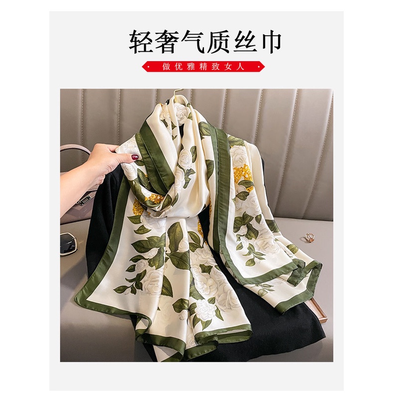 Khăn Choàng Lụa Satin Mỏng Nhẹ Sang Trọng Kích Thước 180x90CM