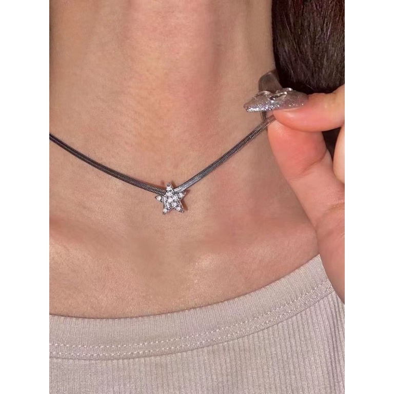 [F &amp; X] Vòng Cổ Xếp Chồng Hình Ngôi Sao / Rắn Độc Đáo Chất Lượng Cao Không Phai Màu Cho Nữ