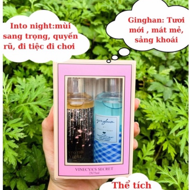 Sét 2 Chai xịt Thơm Vinecya's Secret 75ml Hàng Quà Tặng