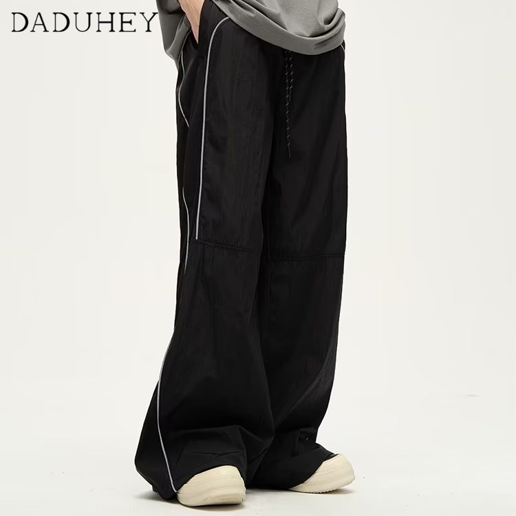 Quần dài DADUHEY vải dù ống rộng phong cách hip-hop Mỹ đơn giản thời trang cỡ lớn