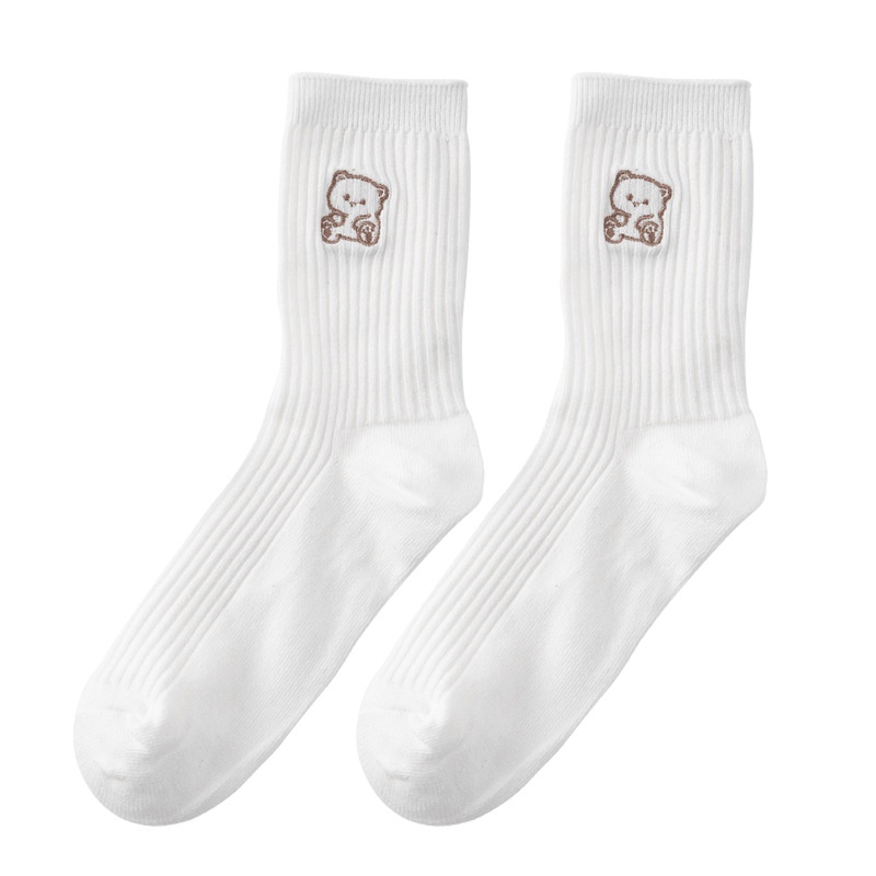 Vớ Cotton Cổ Vừa Họa Tiết Hoạt Hình Đơn Giản Thời Trang Xuân Hè Cho Nữ