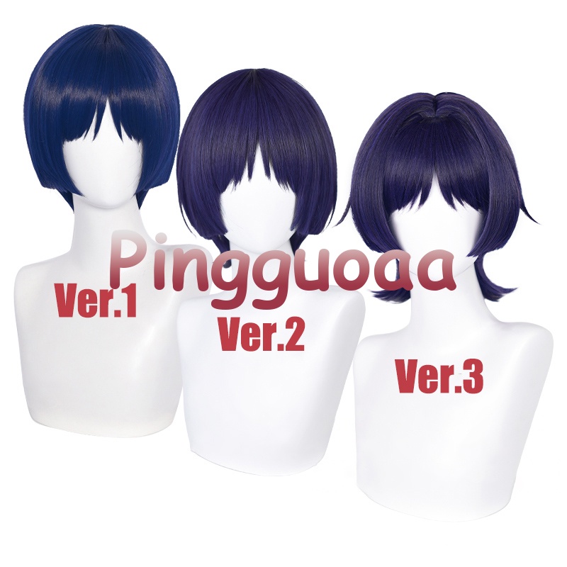 Genshin Impact Scaramouche Cosplay Wig Blue Purple Black Wigs 80cm Hair extensions Heat Resistant Synthetic Wigs Halloween