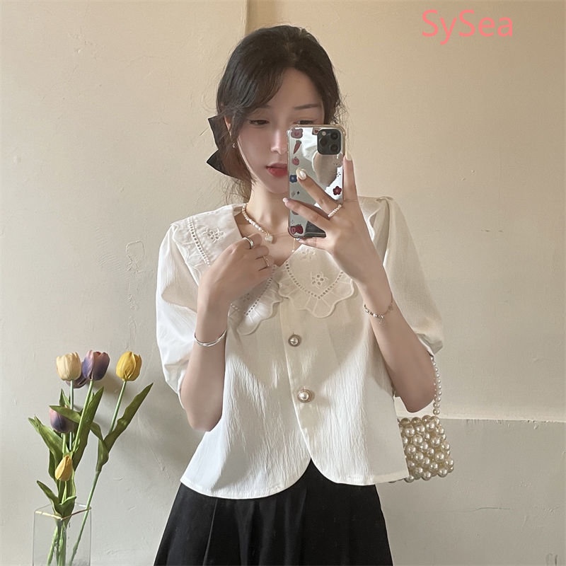 Áo Kiểu Tay Phồng Cổ Búp Bê Thời Trang Mùa Hè Pháp Cho Nữ