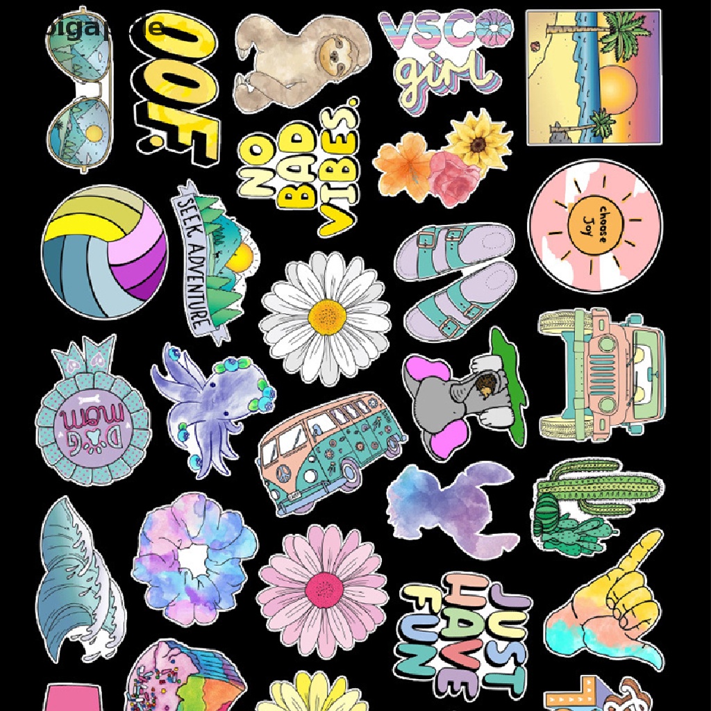 Set 50 Sticker Vsco Dán Trang Trí Điện Thoại Chống Thấm Nước