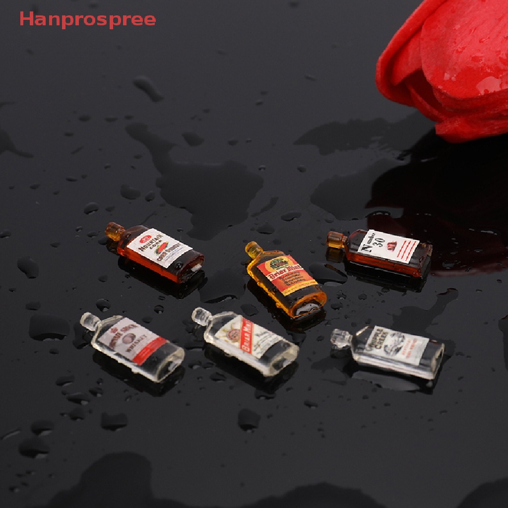 Set 6 Chai Rượu Mini Tỉ Lệ 1: 12 Dùng Để Trang Trí Nhà Búp Bê