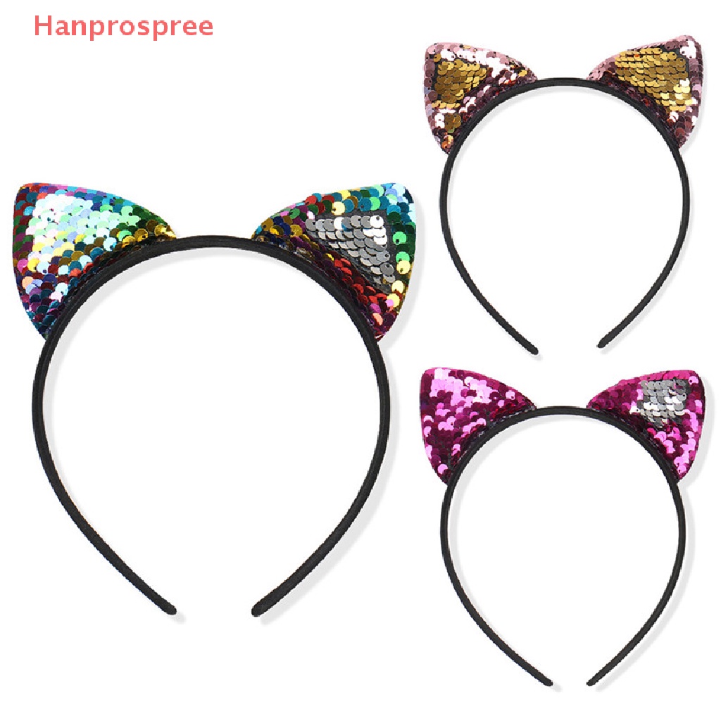 Băng Đô Tai Mèo Đính Kim Sa Lấp Lánh