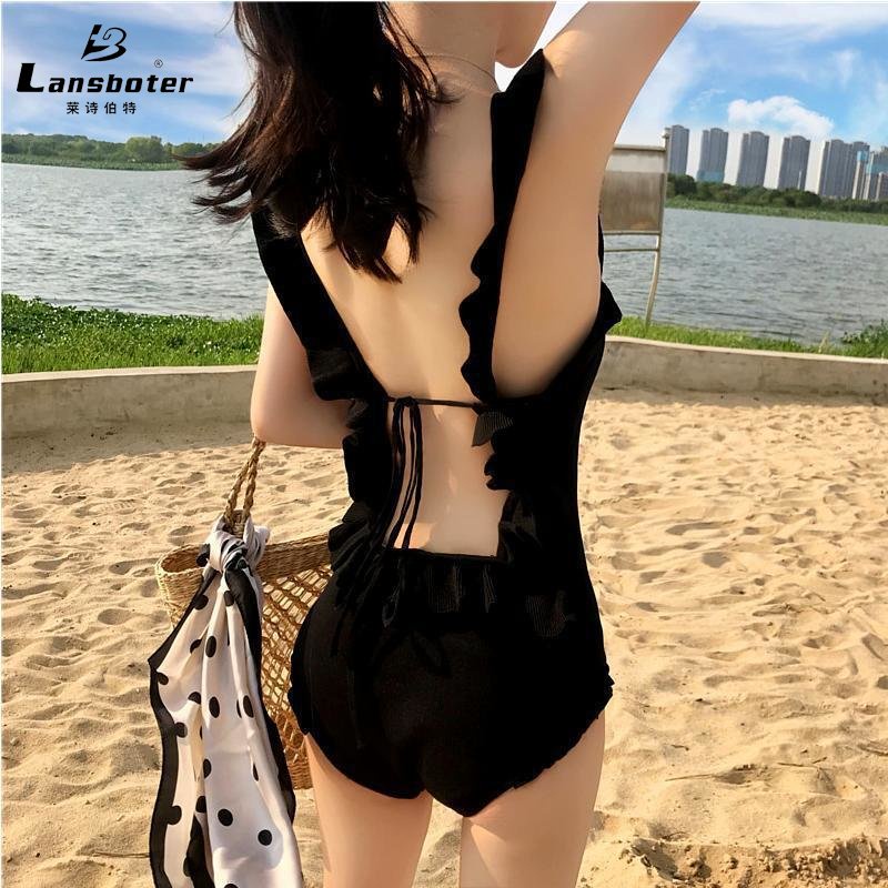LANSBOTER Bộ Đồ Bơi Một Mảnh Ôm Eo Che Bụng Thời Trang Hàn Quốc Mới 2023