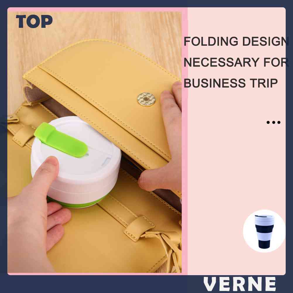 Cốc Uống Cà Phê 475ml Bằng Silicone Có Thể Tháo Rời Tiện Dụng Mang Theo Du Lịch