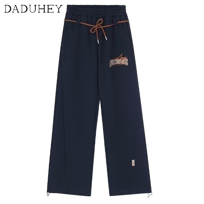 Quần dài DADUHEY lưng cao co dãn phối dây rút thời trang phong cách Mỹ cá tính
