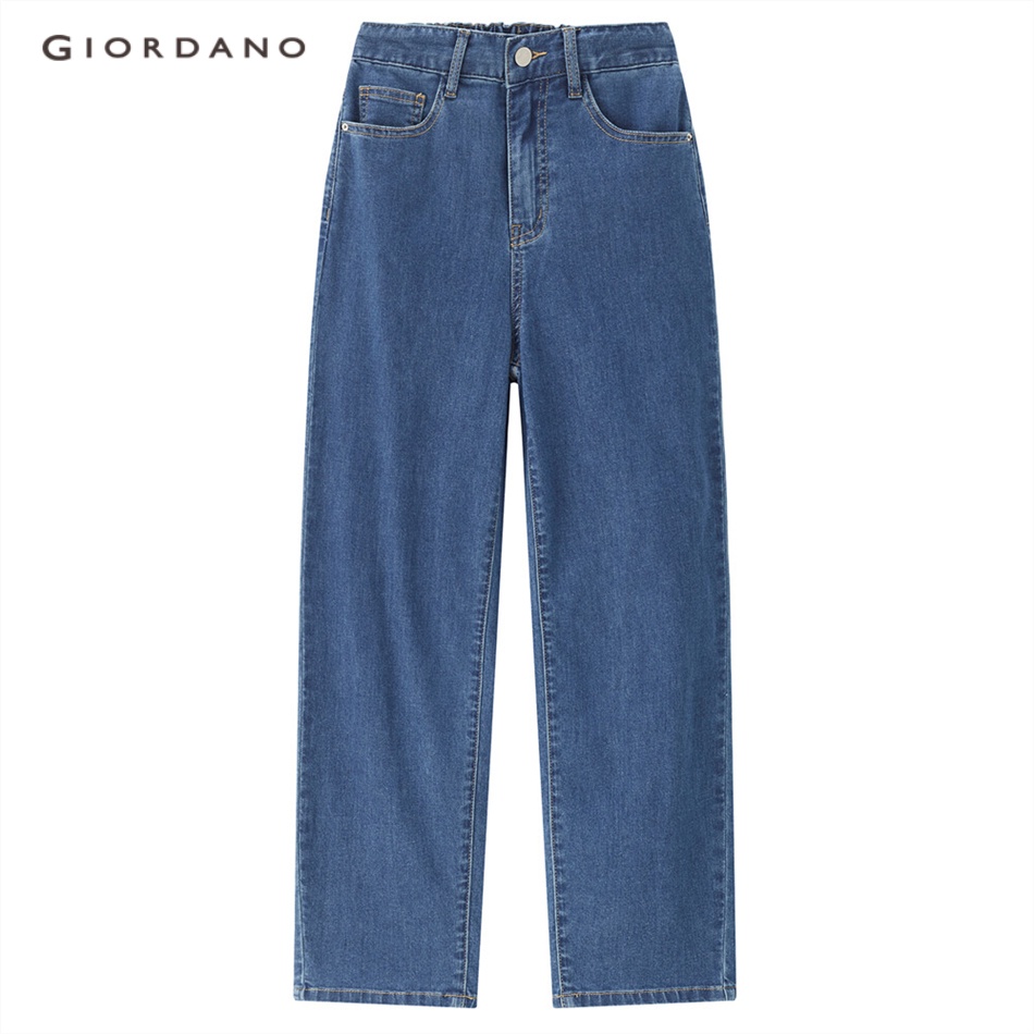 Quần denim GIORDANO 18423001 phối túi lưng co giãn vừa thời trang cho nữ