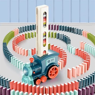 Bộ đồ chơi lắp ráp xe lửa domino tự động dành cho bé