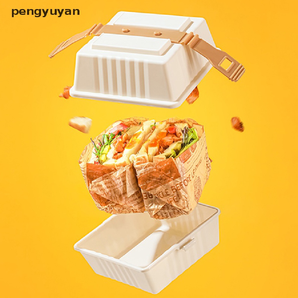 1 Hộp Đựng Burger 19CM Có Thể Tái Sử Dụng Kèm Nắp Chống Rò Rỉ