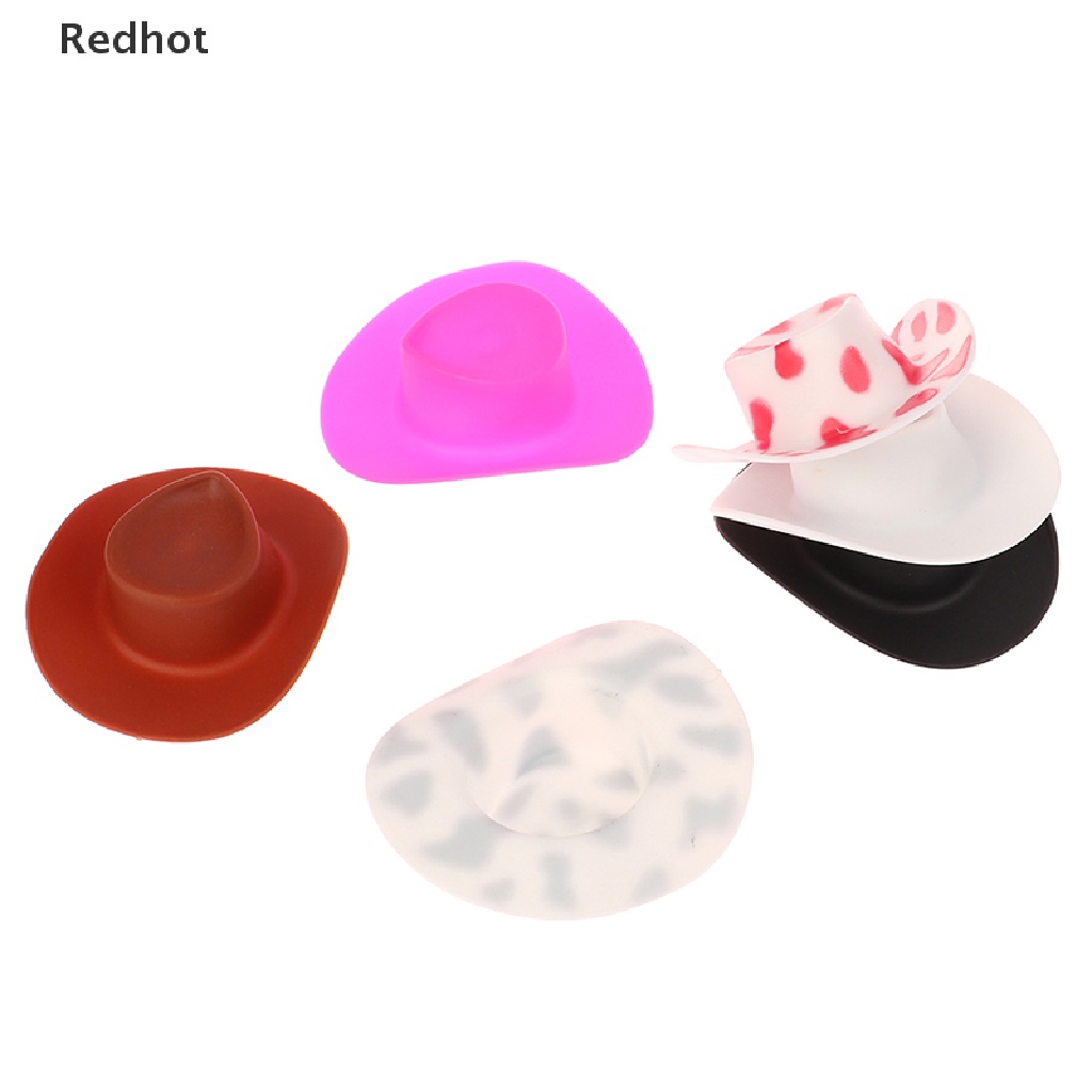 &lt; Redhot &gt; Set 10 Nón Cao Bồi Tây Bằng Nhựa Dành Cho Búp Bê