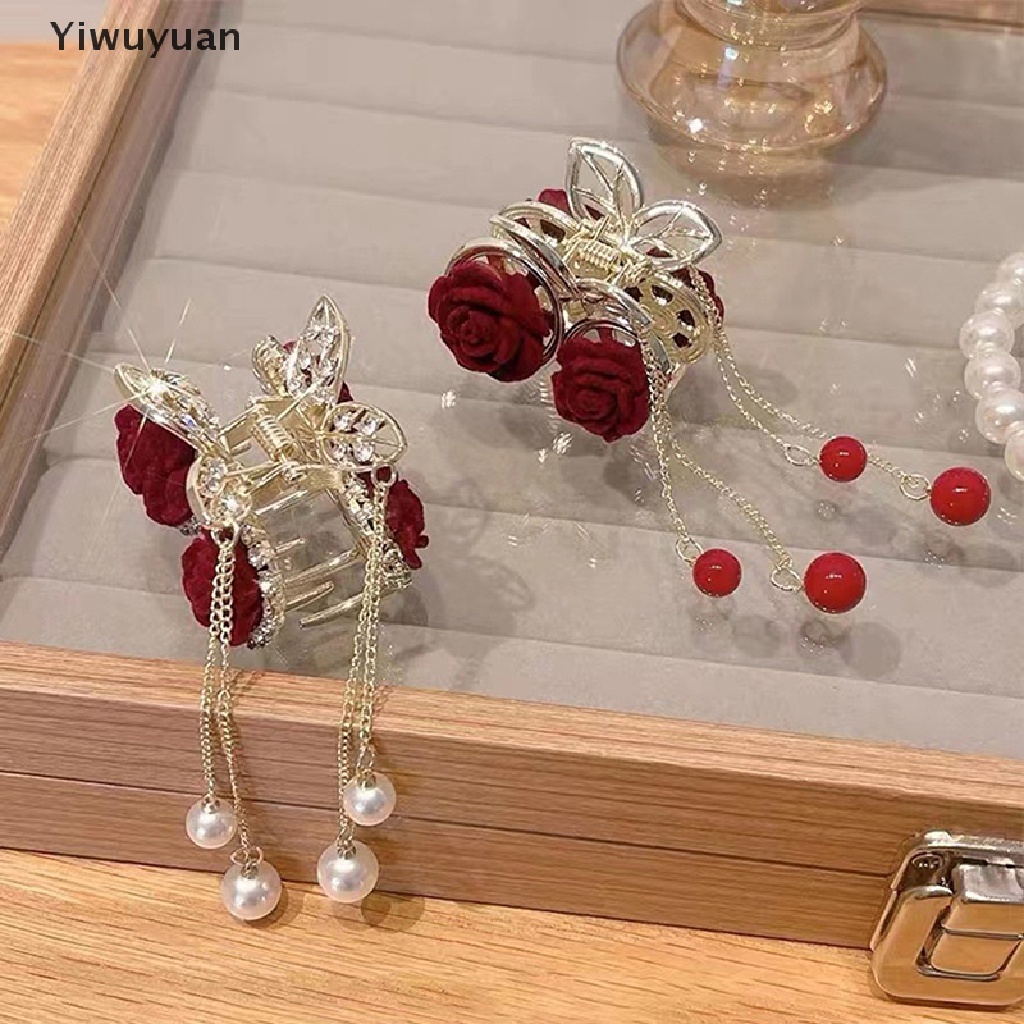 Kẹp Tóc Hoa Hồng Kim Loại Đính Đá Thời Trang Cho Nữ