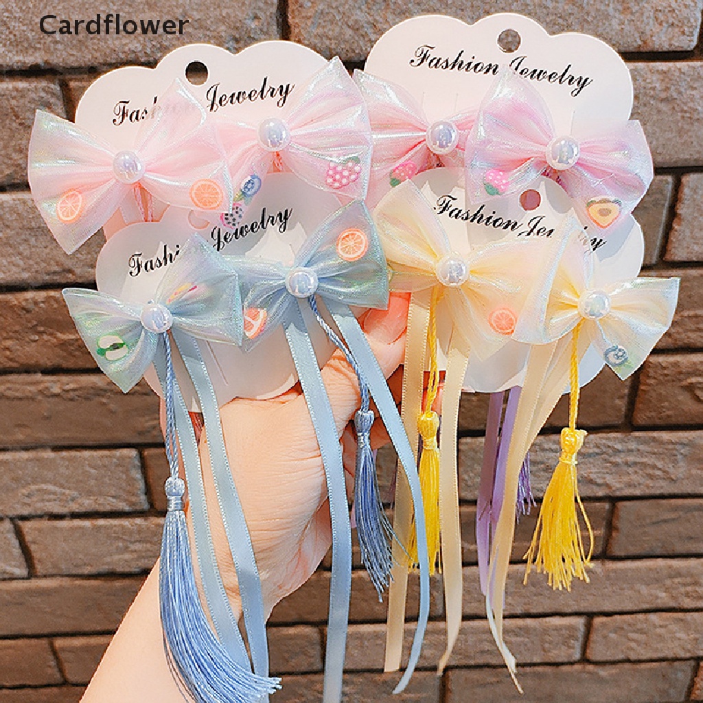 Bộ 2 Kẹp Tóc Nơ Tua Rua Phong Cách Trung Hoa Dễ Thương Cho Bé Gái