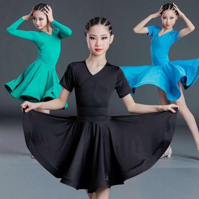 Đầm Khiêu Vũ Nhảy Latin Tay Dài Xinh Xắn Cho Bé Gái