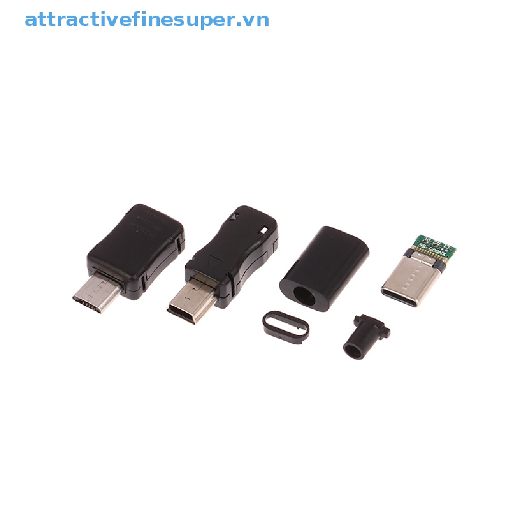 Set 5 Giắc Cắm AFS Mini Usb Micro Usb Type C Male Với Vỏ Nhựa