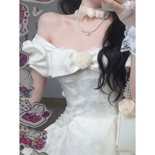 Đầm Dáng Chữ A Lưng Cao Tay Phồng Thắt Nơ Phong Cách Mori Thời Trang Mùa Hè Hàng Mới 2023 Dành Cho Bạn Nữ Sinh