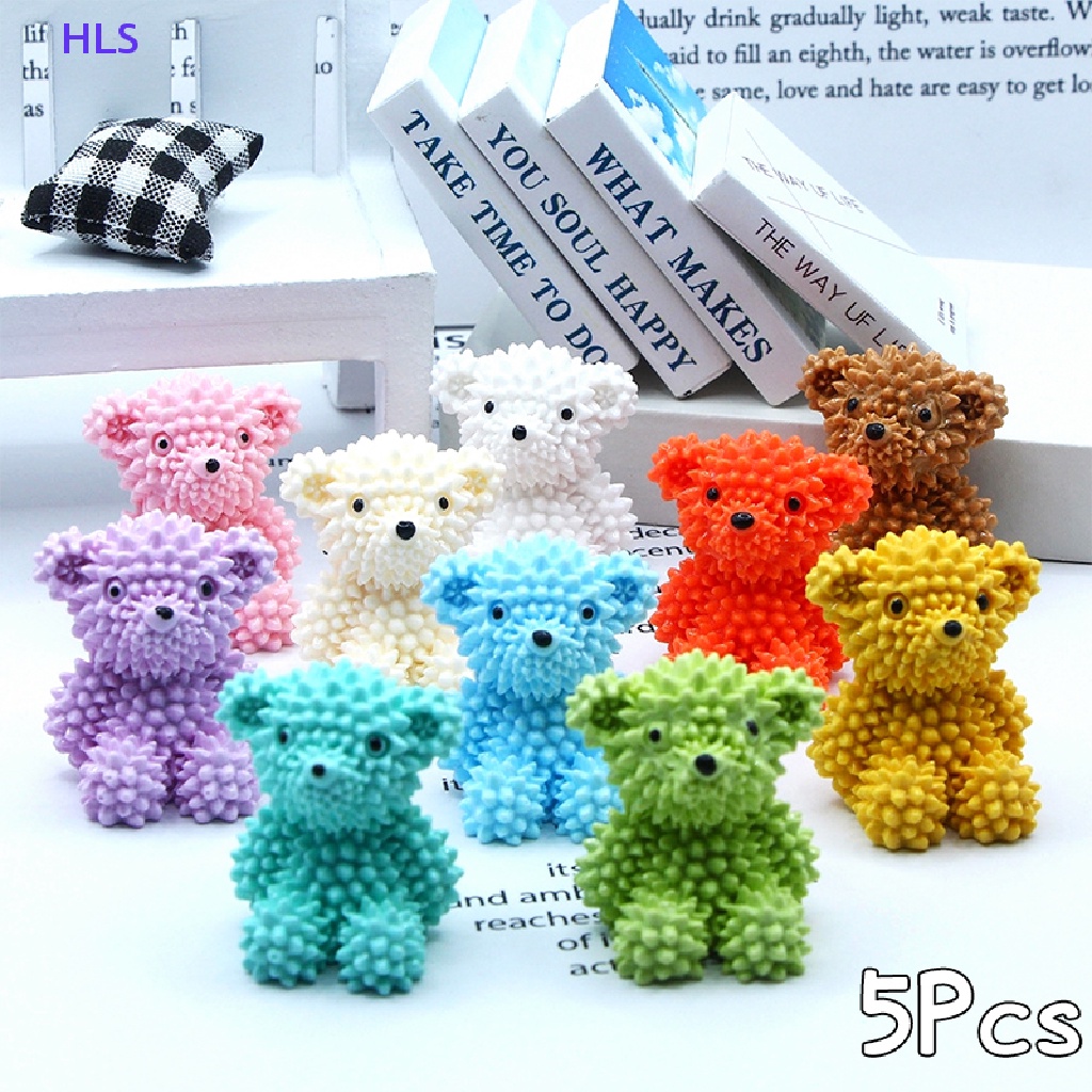 [HLS] Set 5 Gấu Bông Mini Hoạt Hình Màu Macaron Trang Trí Nhà Cửa Xe Hơi Để Bàn DIY