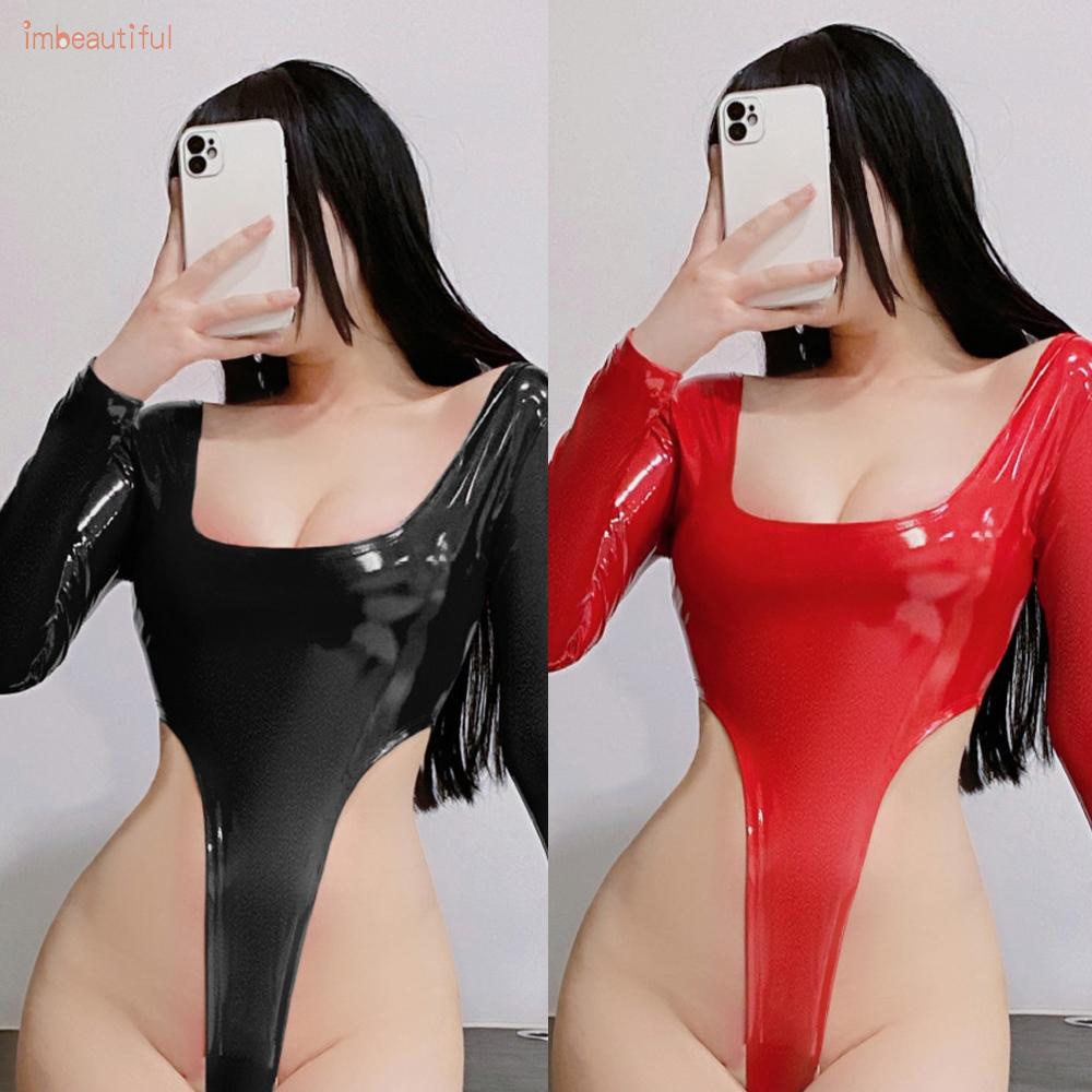 【IMBUTFL】Womens Bodysuit Lingerie M~XL Playsuit Romper Slim Solid Color Bright Fitting | BigBuy360 - bigbuy360.vn