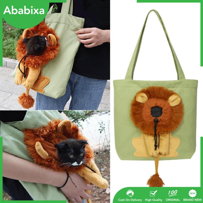 Túi Đeo Vai Bằng Vải Canvas Thoáng Khí Họa Tiết Sư Tử Dành Cho Thú Cưng