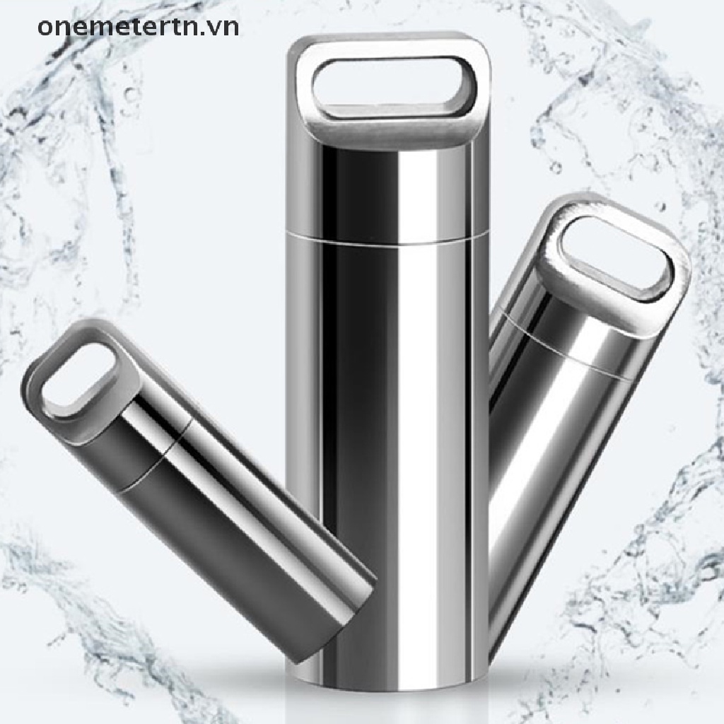 Hộp Đựng Thuốc Mini Bằng Thép Không Gỉ Chống Thấm Nước Tiện Dụng Mang Theo Du Lịch Cắm Trại
