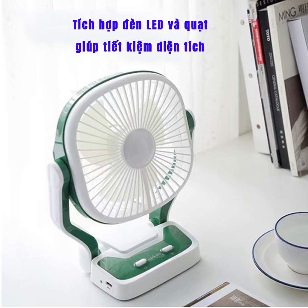 [New] Quạt Tích Điện Đa Năng Tích Hợp Đèn Và Pin Dự Phòng . Thiết Kế Đẹp - Pin Cực Khỏe, Chạy Êm. Lỗi 1 Đổi 1.