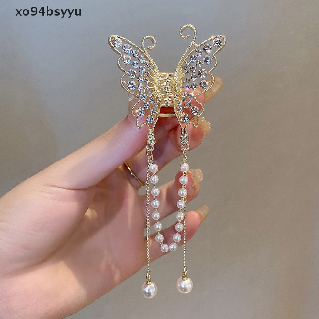 Kẹp Tóc Hình Bướm xo94bsyyu Đính Ngọc Trai Nhân Tạo Thời Trang