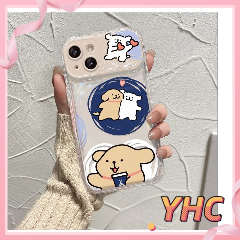 Ốp Lưng iPhone Camera Cặp vợ chồng phim hoạt hình chó lật gương trong suốt silicone mềm trường hợp Cho Iphone 6 / 6S / 6splus / se / 7 / 7plus / 8 / 8plus / X / xs / xsmax / 11 / 12 / 13 / 14 / Plus / Pro / - 8010