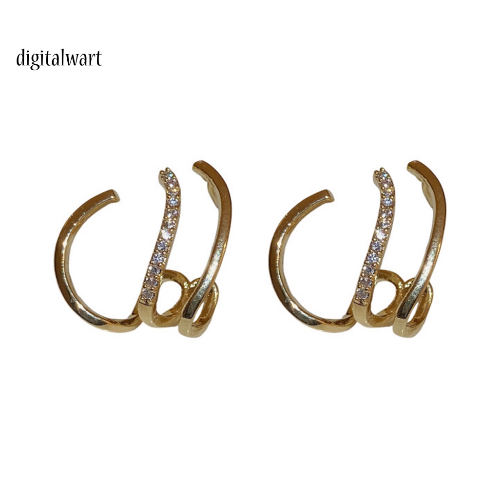Kỹ Thuật Số| 1 Đôi Bông Tai Hình Móng Vuốt Khảm Đá Zircon Giả Thời Trang Hàn Quốc Dành Cho Bạn Nữ