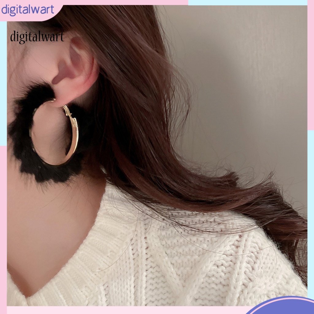 Kỹ Thuật Số| 1 Đôi Bông Tai Khoen Tròn Lớn Màu Trơn Thời Trang Dự Tiệc Dành Cho Nữ