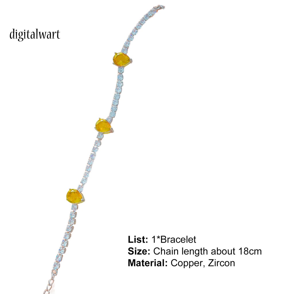 Kỹ Thuật Số| Vòng Tay Cô Dâu Đính Đá Zircon Hình Giọt Nước Có Thể Điều Chỉnh Kích Thước