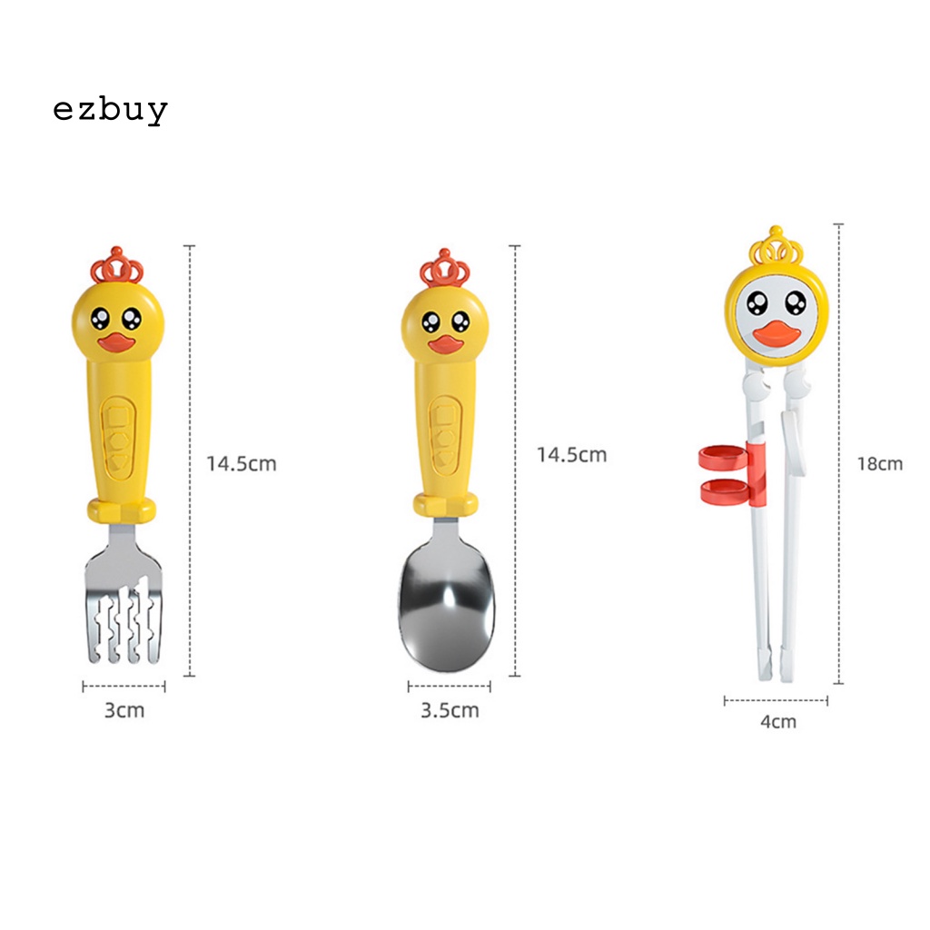 Bộ Đũa Muỗng Nĩa Bằng ABS Kiểu Hoạt Hình Dễ Thương Cho Bé Tập Ăn