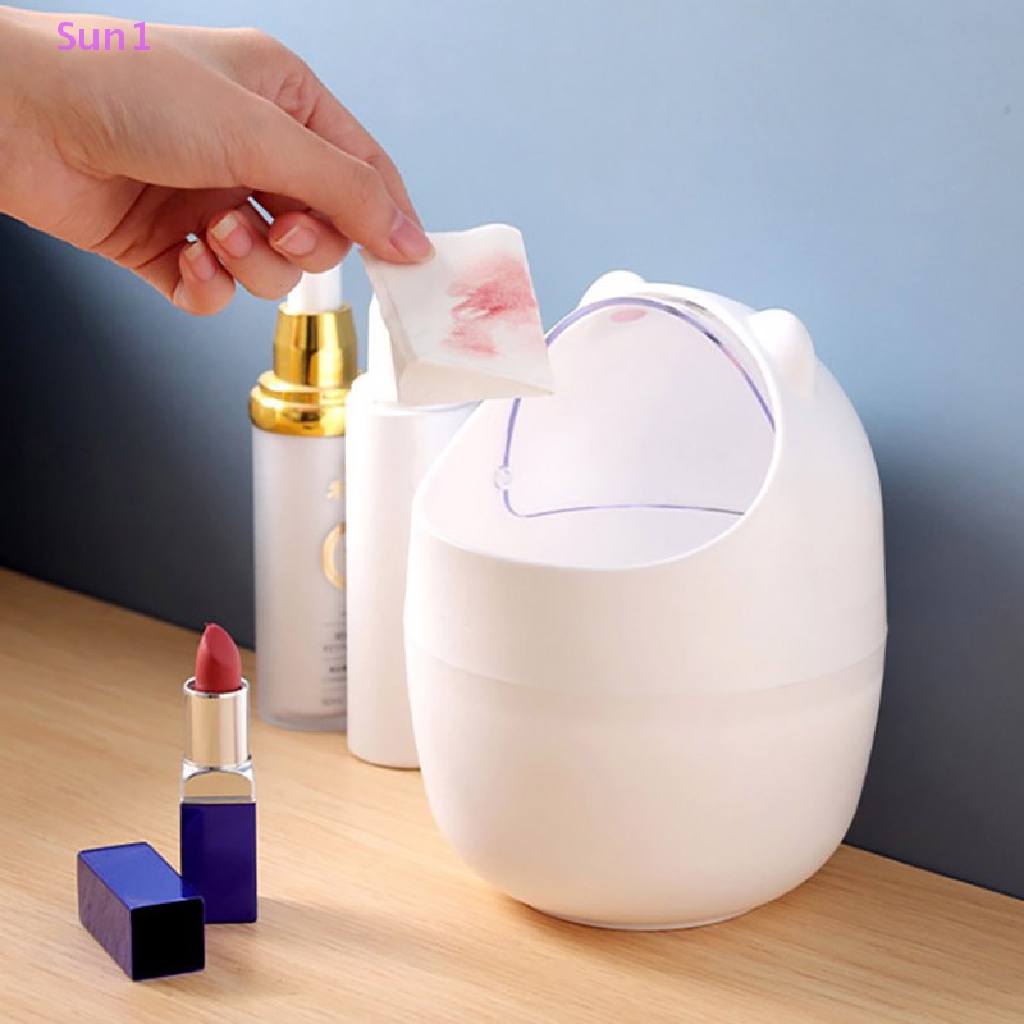 Thùng Rác Để Bàn Có Nắp Hình Gấu Dễ Thương Sun1 >