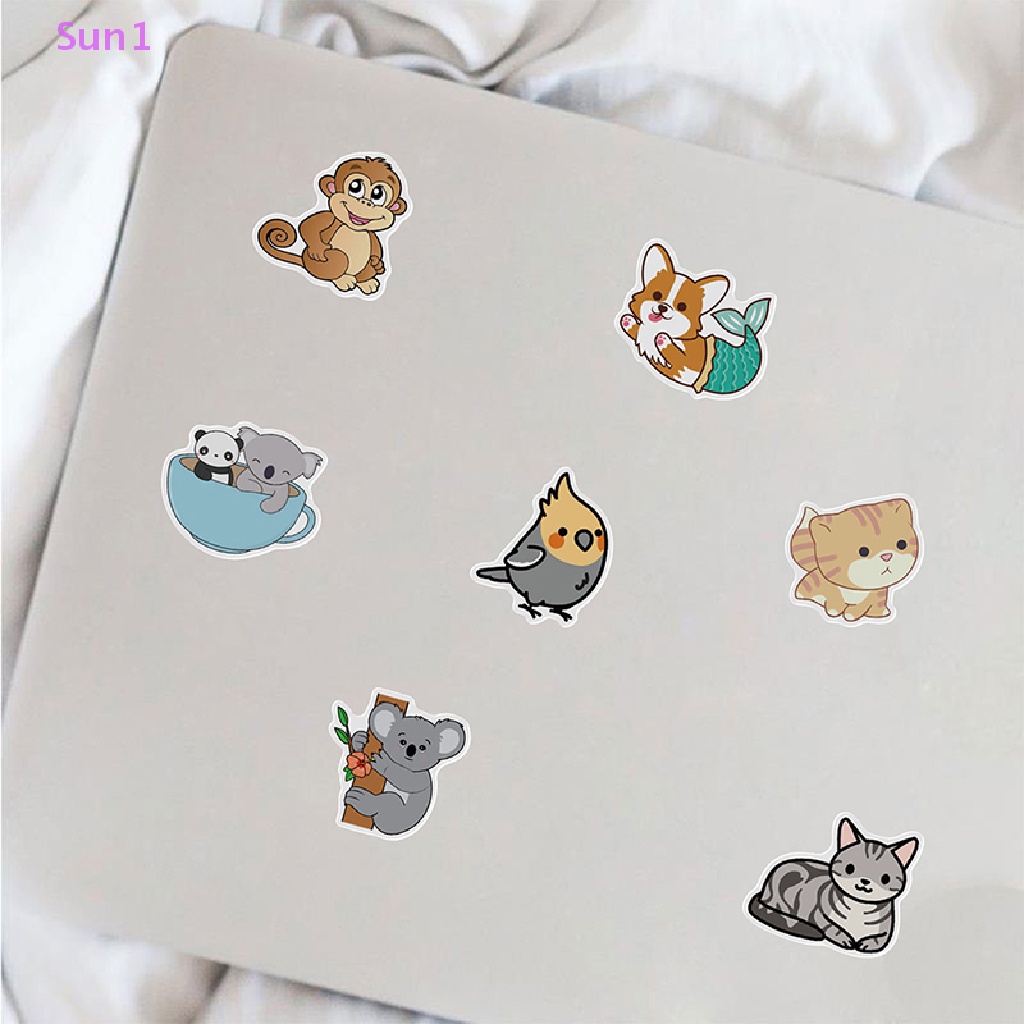 Set 1: 100 Sticker Hình Động Vật Hoạt Hình Dễ Thương Dán Trang Trí Xe Hơi / Xe Máy / Laptop