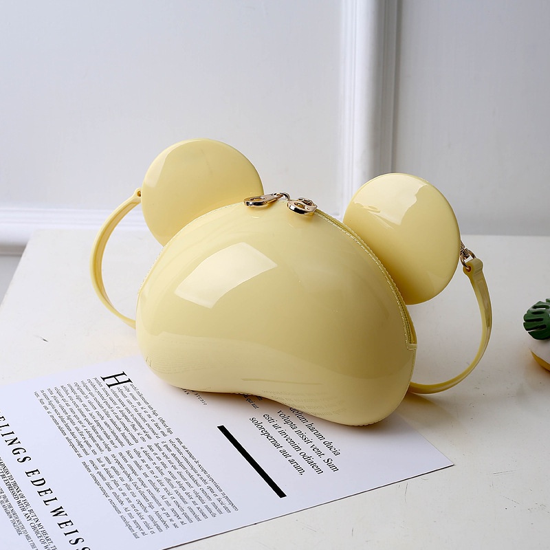 Túi Đeo Chéo Bằng PVC Thiết Kế Hình Tai Chuột Mickey Dễ Thương Giản Dị