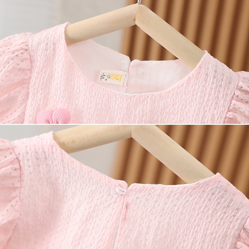 Đầm Hoa Ba Chiều Tay Phồng Dễ Thương Cho Bé Gái 0-4 Tuổi