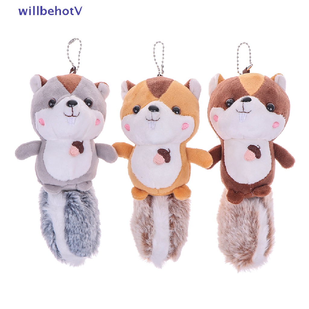 [WillbehotV] Móc Khóa Hình Chú Sóc Nhồi Bông Mini Trang Trí Đuôi Ngoại Cỡ [Mới]