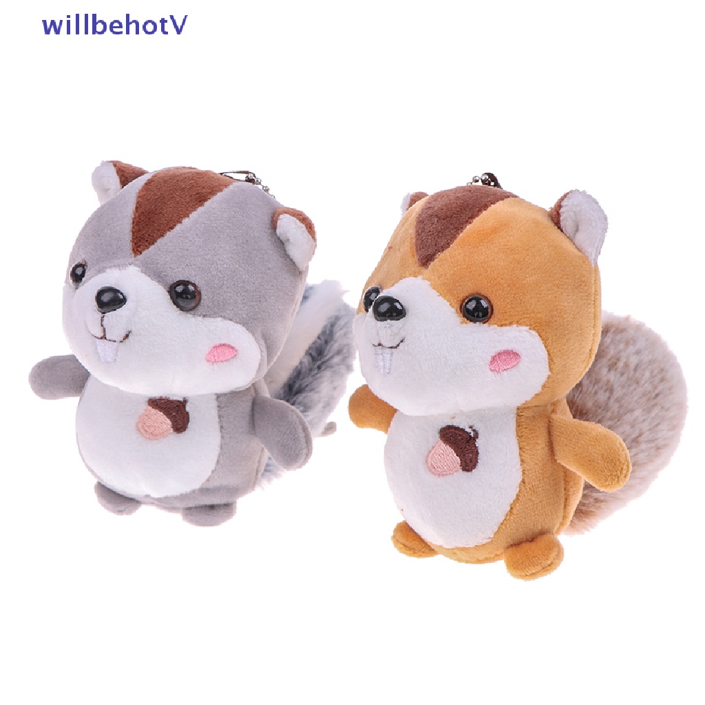 [WillbehotV] Móc Khóa Hình Chú Sóc Nhồi Bông Mini Trang Trí Đuôi Ngoại Cỡ [Mới]