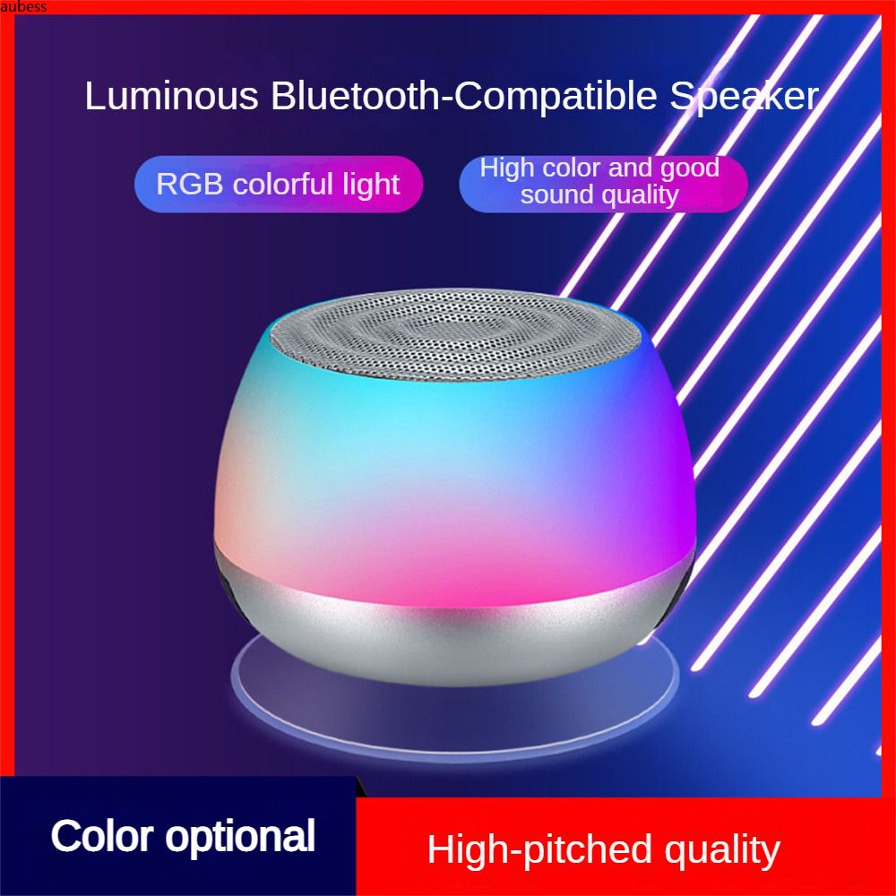 Sẵn Sàng Loa Mini Tương Thích Bluetooth Đèn Led Âm Thanh Nổi Nhỏ Màn Hình Phát Sáng Rgb Nhịp Điệu Không Khí