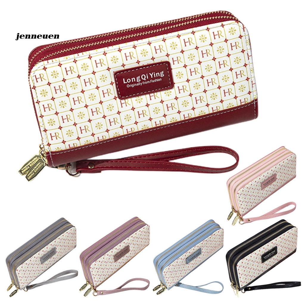 Ví Giả Da Đựng Tiền Xu / Thẻ Đa Năng Cỡ Lớn In Họa Tiết Xinh Xắn Giá Đỡ