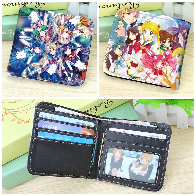 Ví Canvas Dây Rút Dáng Ngắn In Hình Thủy Thủ Mặt Trăng Xinh Xắn