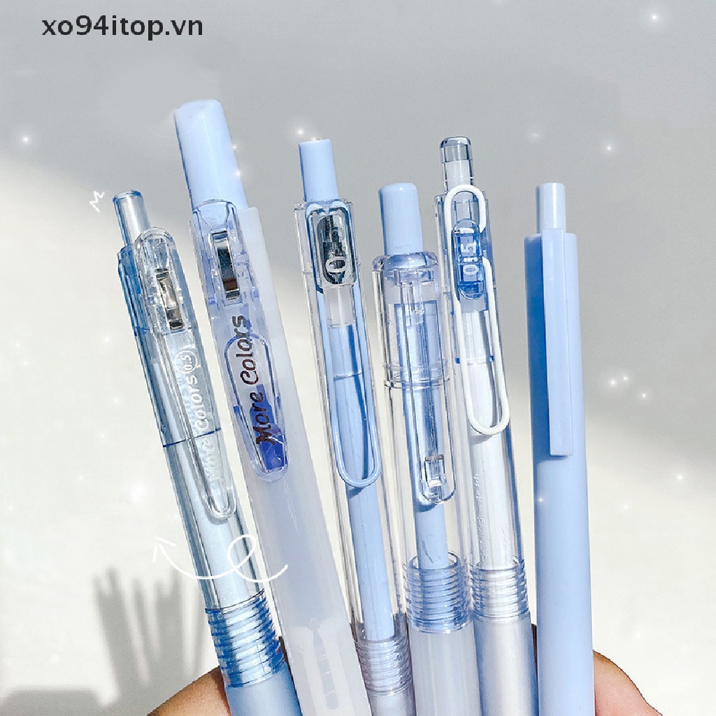 Xoitop Set 6 Bút Mực Gel Dạng Nhấn Nhiều Màu Sắc Dành Cho Học Sinh Trung Học
