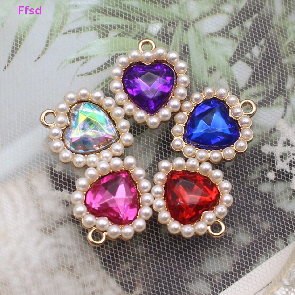 Mặt Ngọc Trai Kim Loại Hình Trái Tim 21 * 18MM Tự Trang Trí Quần Áo